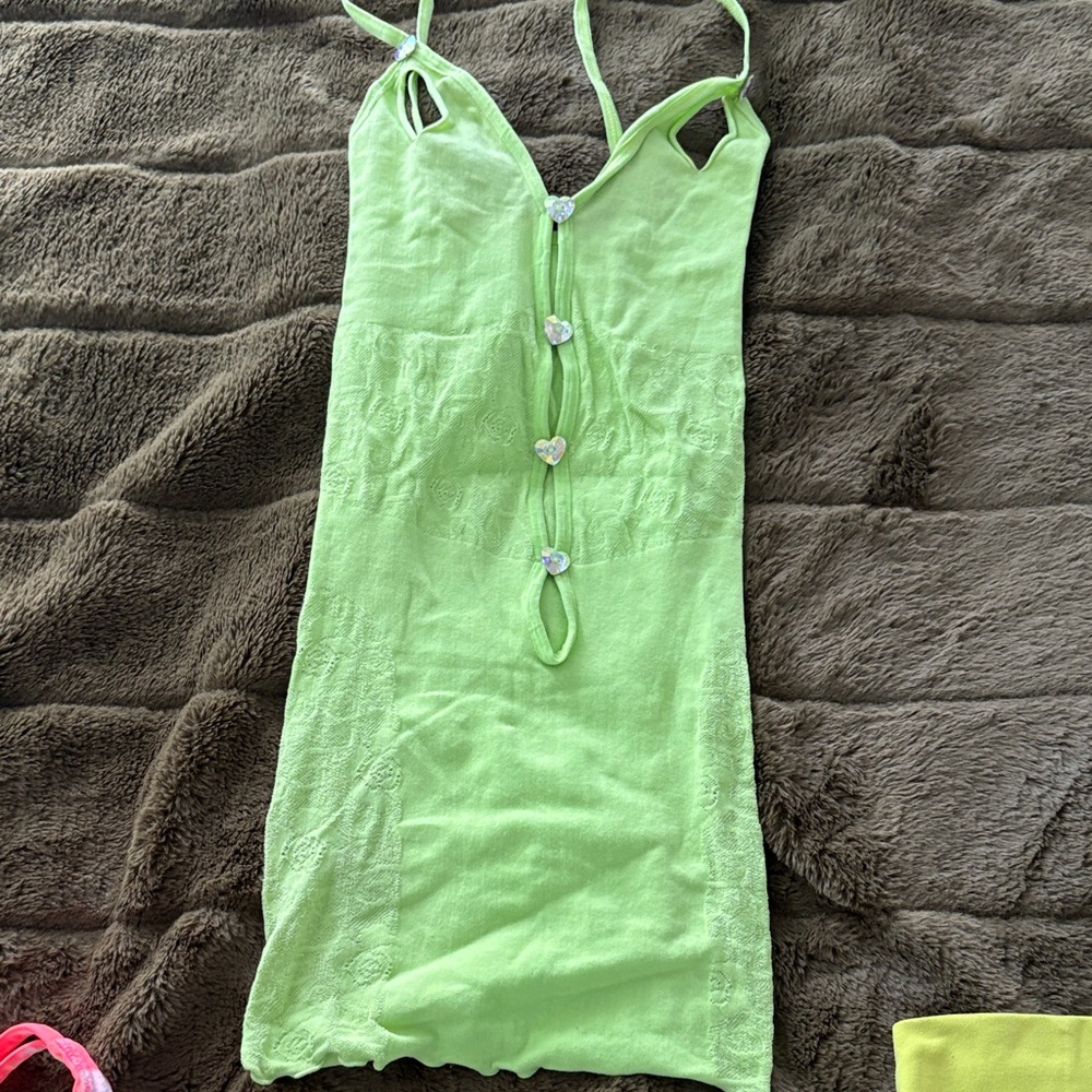 POSTER GIRL Lime Green Mini Dress